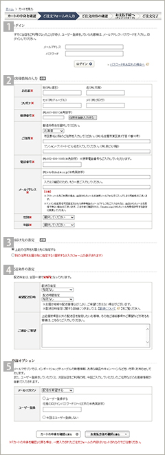 D.ご注文フォームの入力